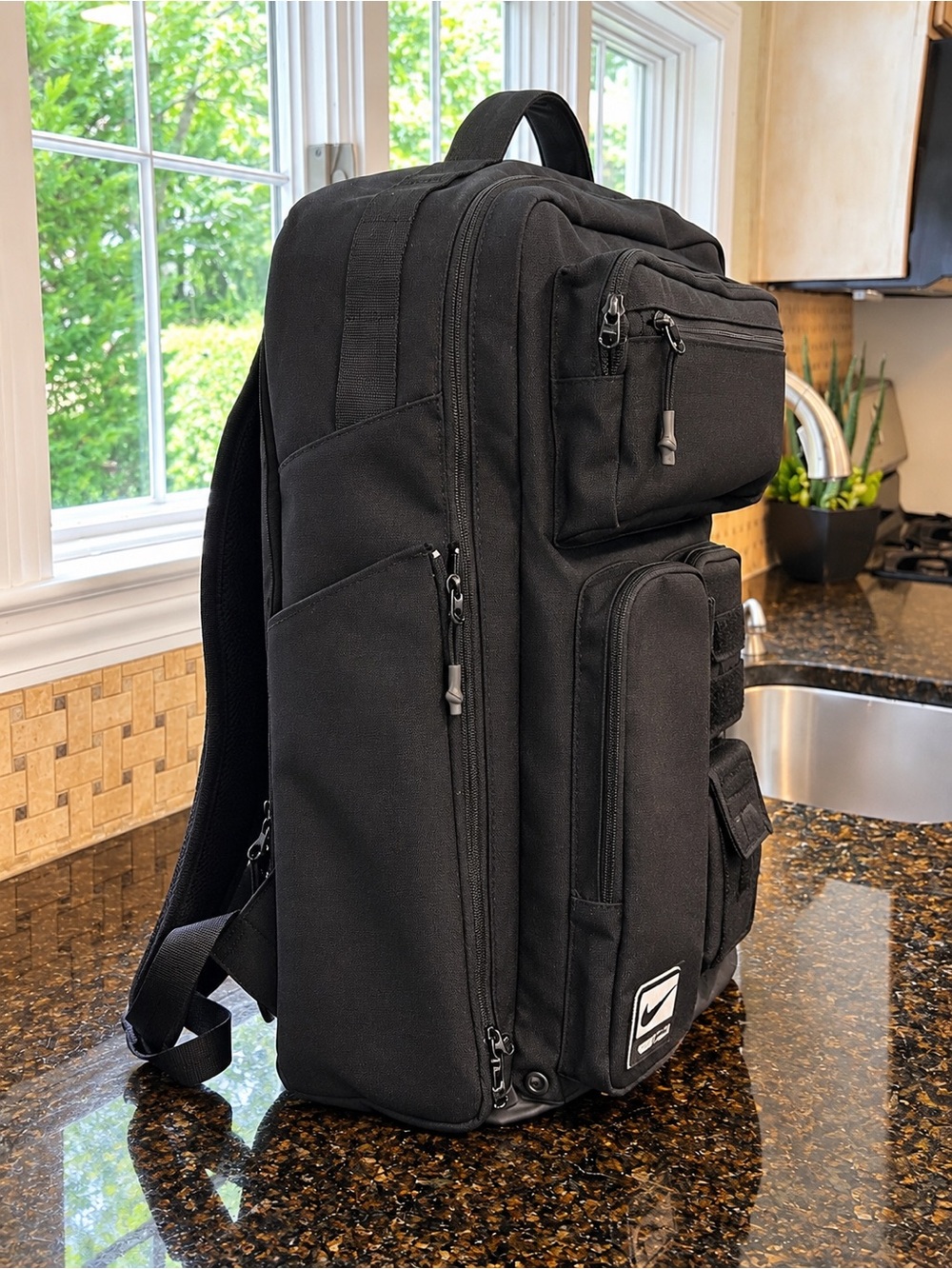 Nike Utility 2.0 Black Backpack Multi Pocket Laptop Travel Bag - Picture 4 of 14